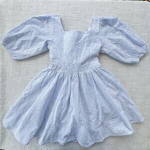 Bardot Jr Blue & White Tie Back Dress VGUC 12
